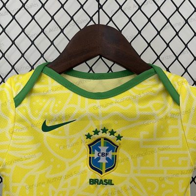 Cheap Brazil Home Baby Football Kit 24/25