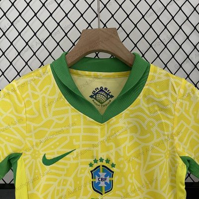 Cheap Brazil Home Kids Football Kit 24/25